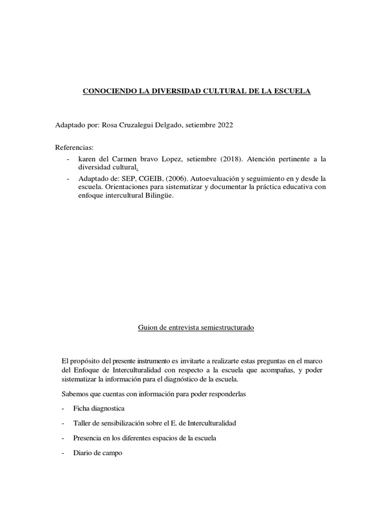 Diversidad Cultural en la Escuela | PDF | Método de enseñanza | Aprendizaje