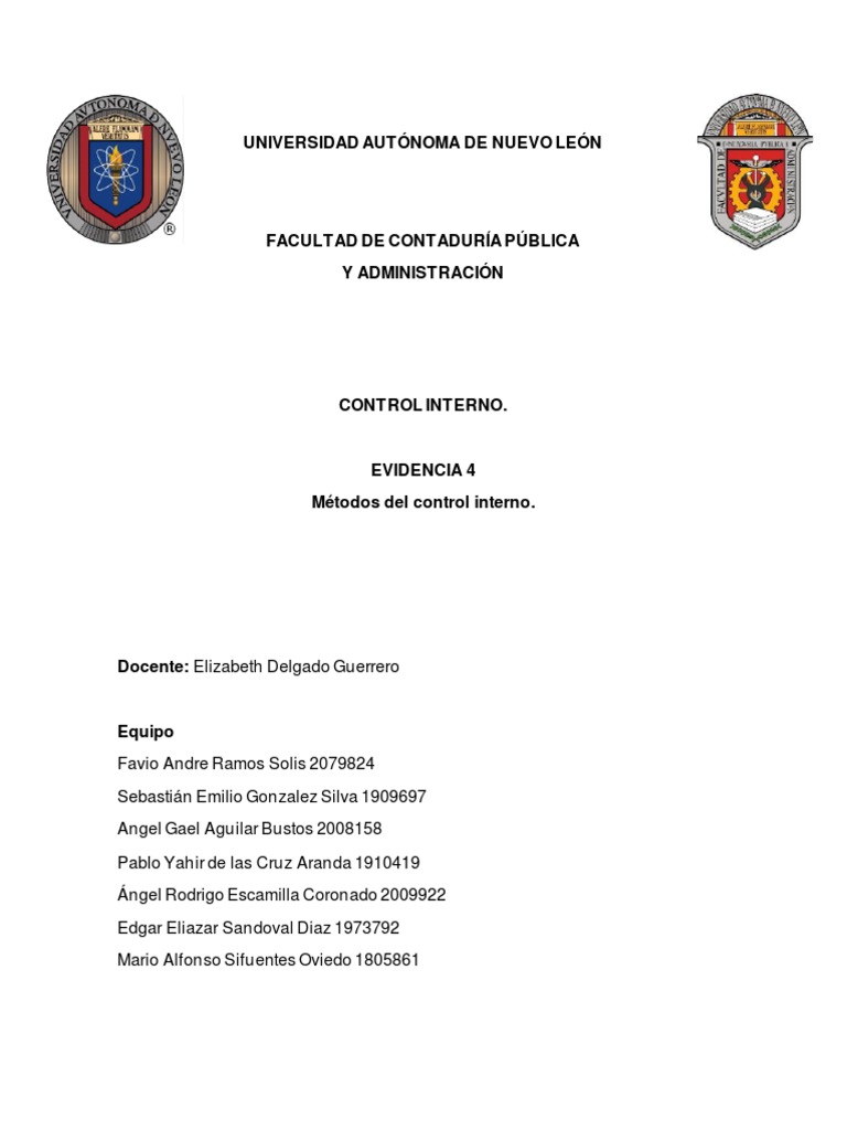 Evidencia 4 Control | PDF | Contabilidad | Auditoría