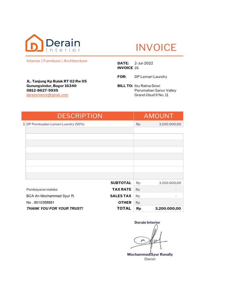 Invoice for Laundry Cabinet DP | PDF