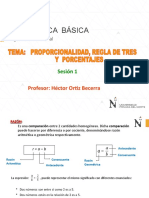 1era Sesión - Proporcionalidad, Regla de Tres y Porcentajes