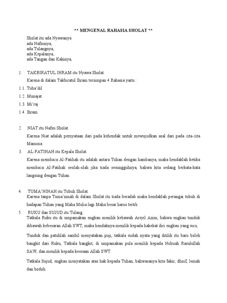 Mengenal Rahasia Sholat | PDF
