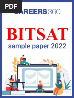 BITSAT Sample Paper 2022