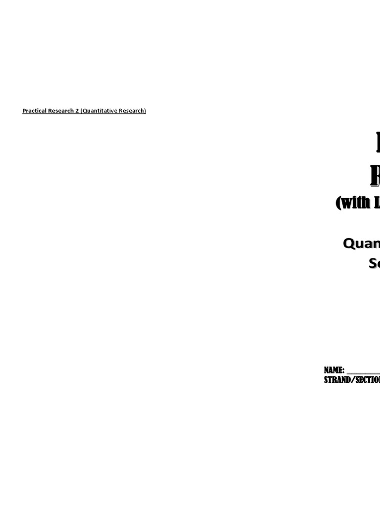 Practical research 2 module week1 pdf quantitative research
