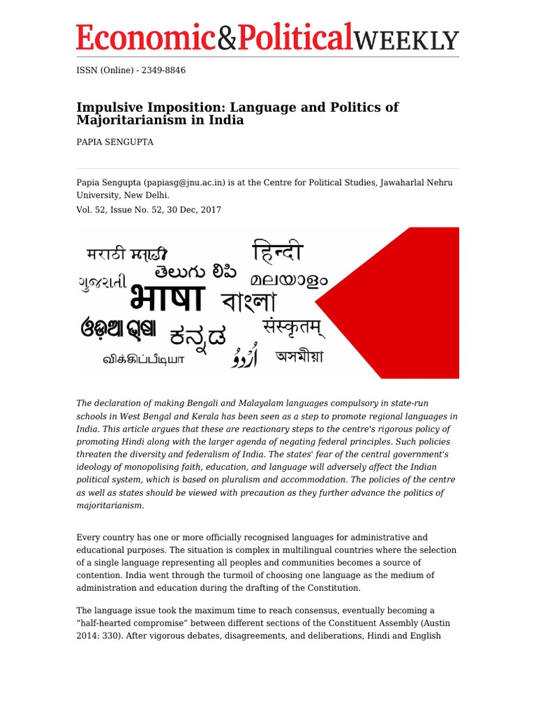 Impulsive Imposition - Language and Politics of Majoritarianism in ...