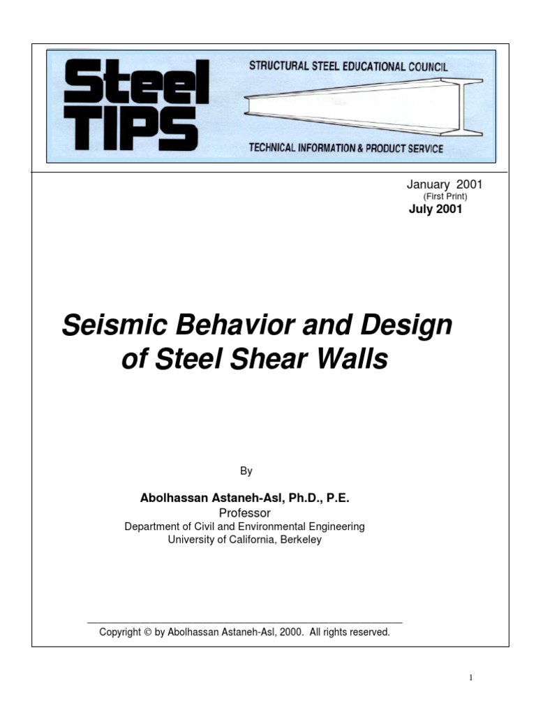 Seismic Behavior and Design and Design of Steel Shear Walls | PDF ...