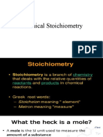 Chemical Stoichiometry Molar Mass and Moles Calculations