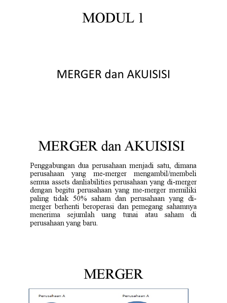 Modul 1: Merger Dan Akuisisi | PDF