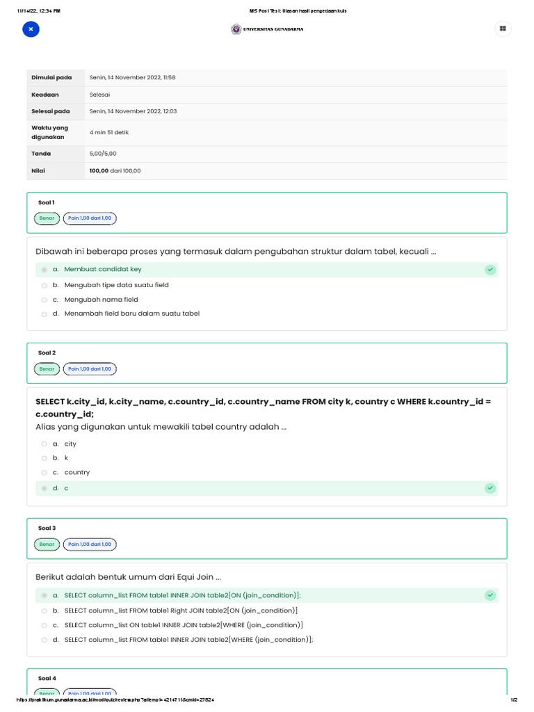 M5 Post Test Ulasan Hasil Pengerjaan Kuis Pdf