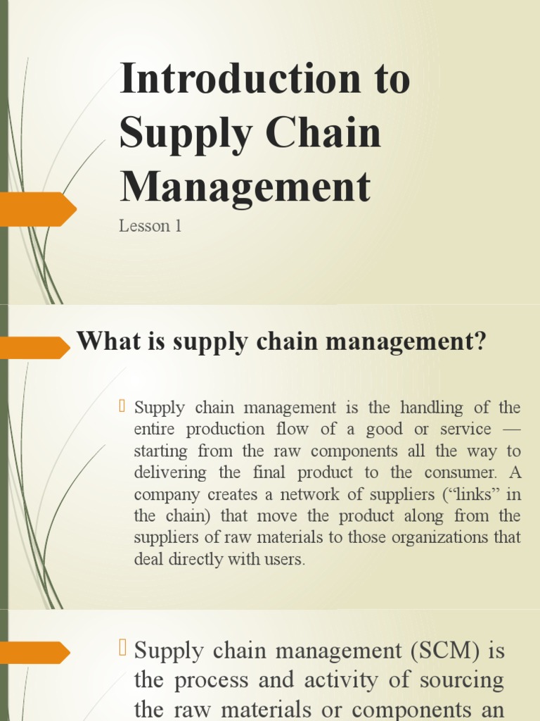 1-Introduction To Supply Chain Management | PDF | Supply Chain | Supply