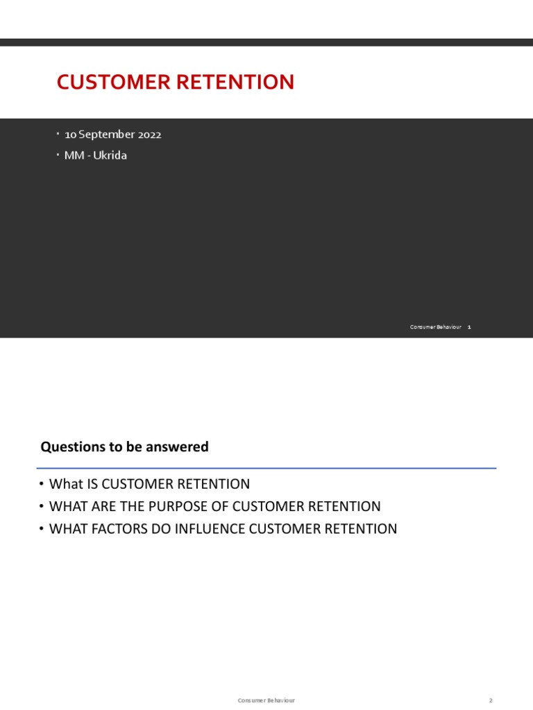 Understanding Customer Retention Strategies | PDF | Customer ...