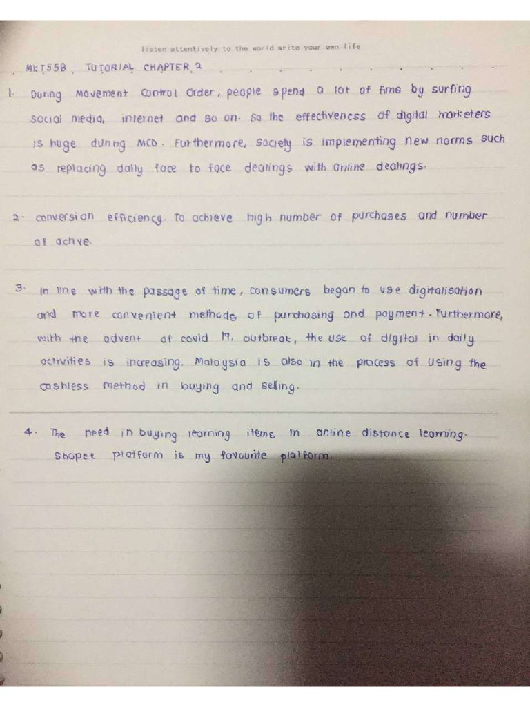 Tutorial MKT558 Chapter 2 | PDF