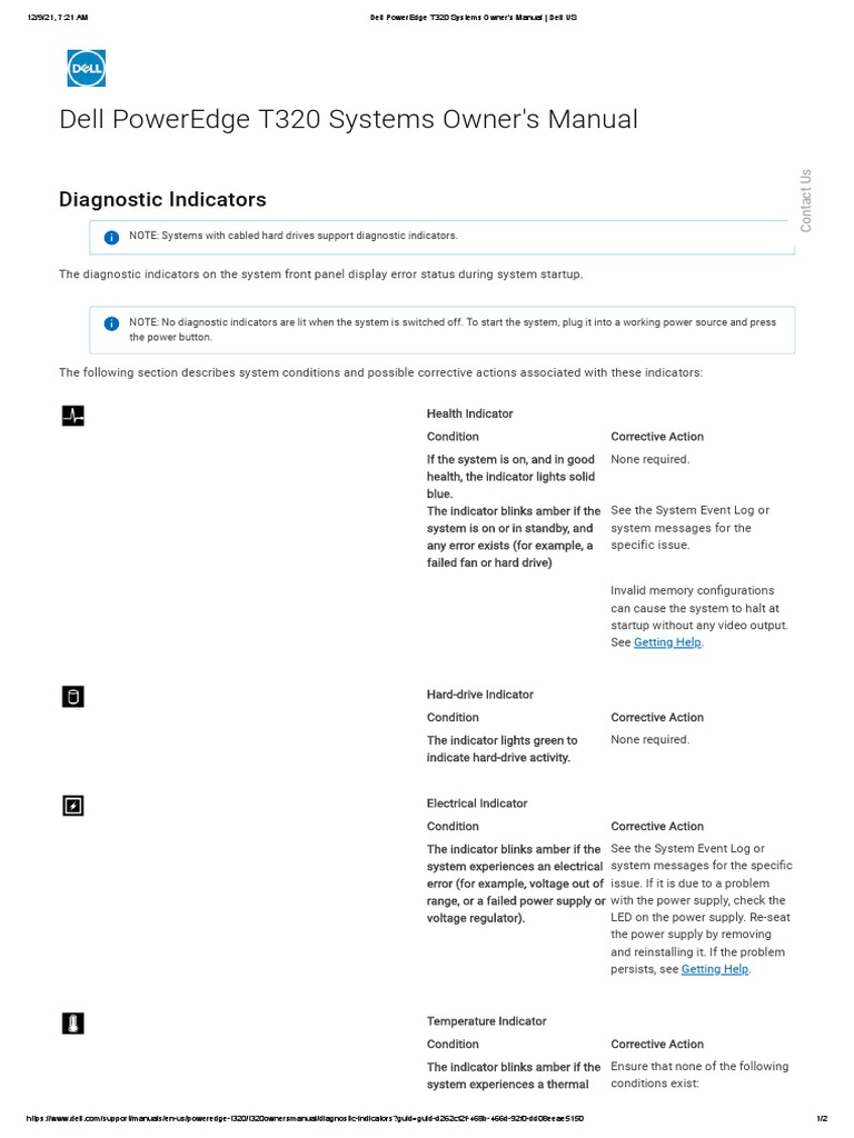 Dell PowerEdge T320 Systems Owner's Manual Dell US PDF Power