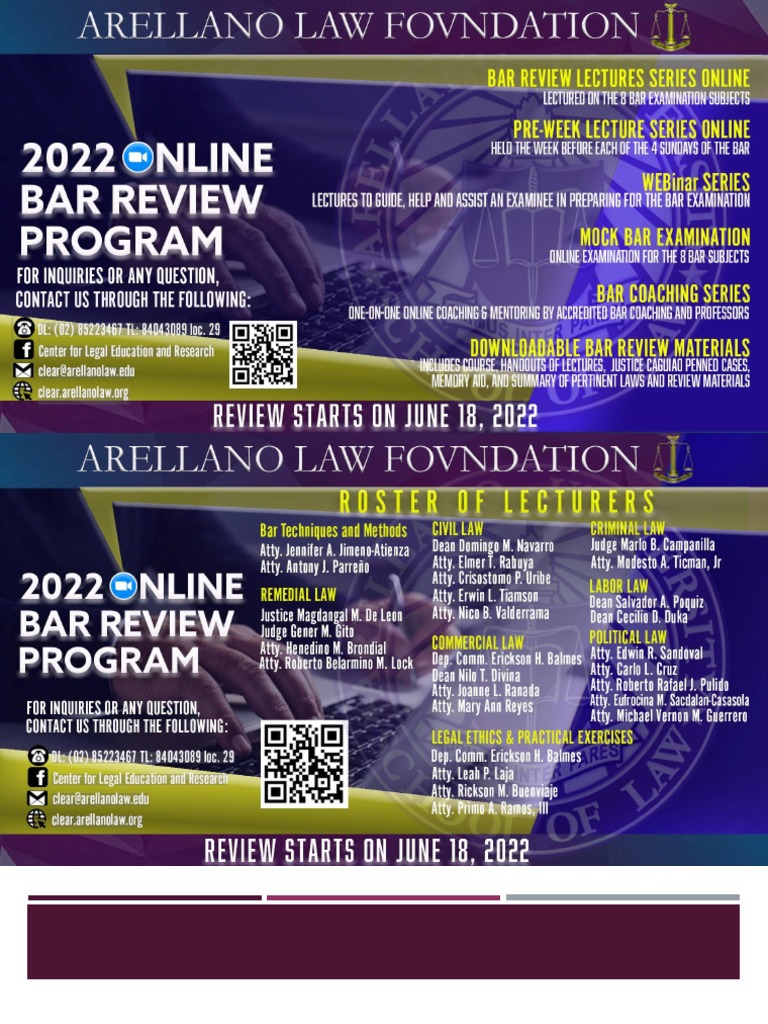 CLEAR Bar Techniques and Methods Lecture BRP 2022 | PDF