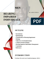 Dental Management of Hearing Impaired Individuals