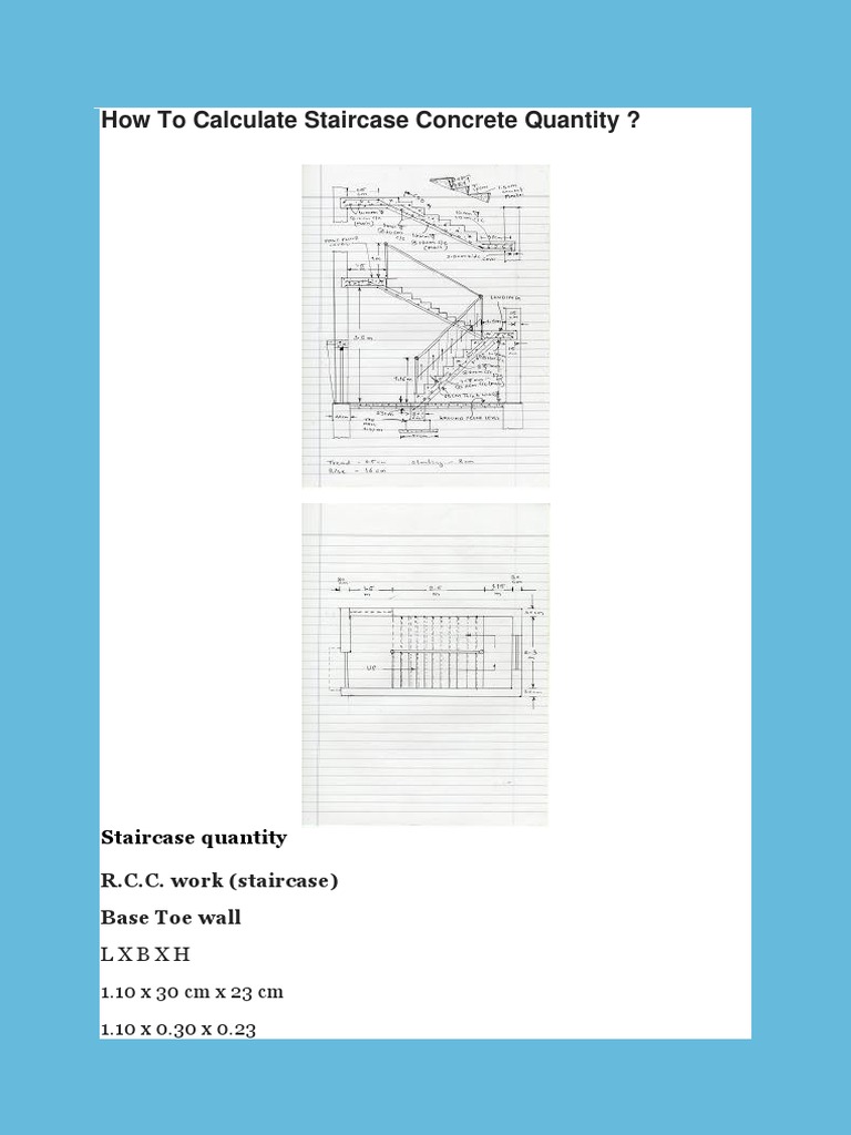 Civil at Work How To Calculate Staircase Concrete Quantity PDF