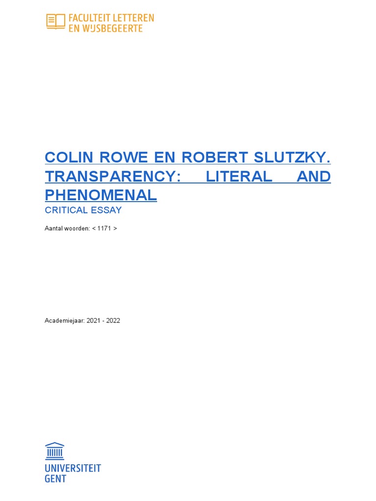 Rowe Colin Critical Essay PDF