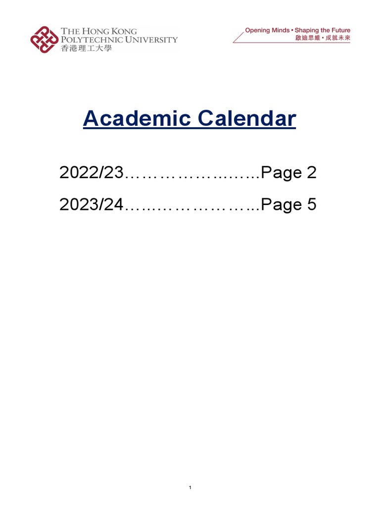 2020-2021 PolyU Academic Calendar | PDF