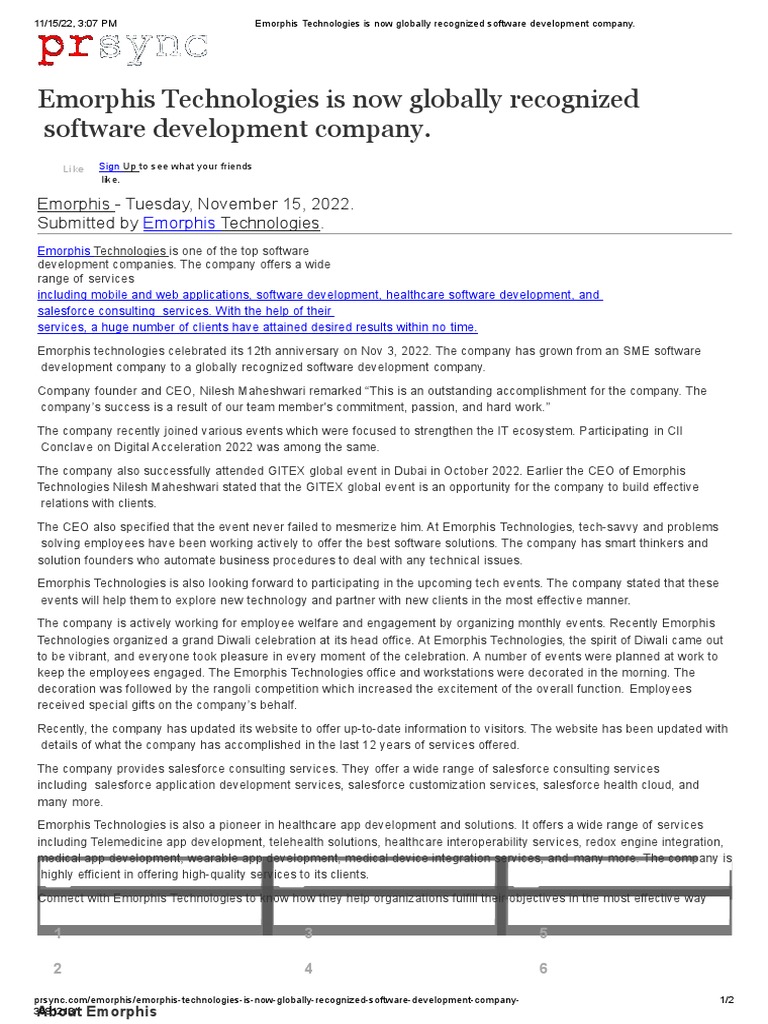 Emorphis Technologies Is Now Globally Recognized Software Development ...