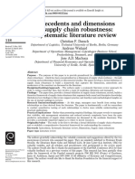 Antecedents and Dimensions of Supply Chain Robustness