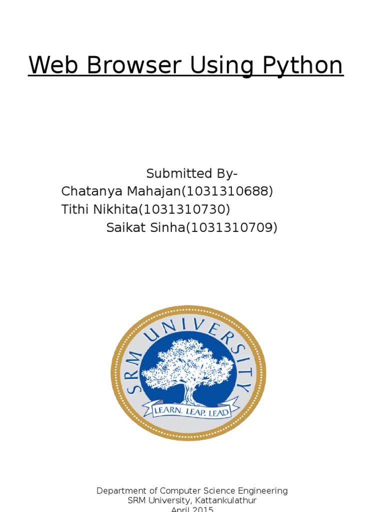 Web Browser Using Python | PDF | World Wide Web | Internet & Web