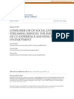 Consumer Use of Social Live Streaming Services: The Influence of Co-Experience and Effectance On Enjoyment