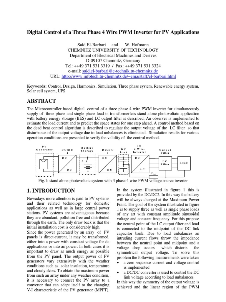 LC Filter Design for PWM Inverter | PDF | Photovoltaic System | Power ...