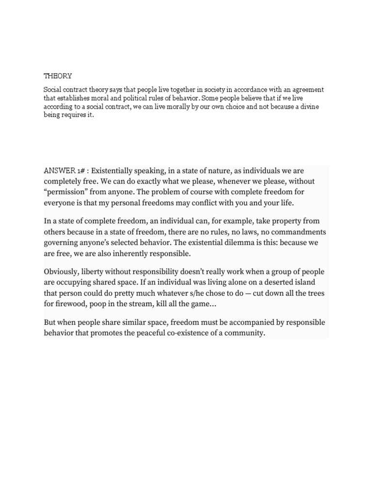 Social Contract PDF Social Contract Liberty