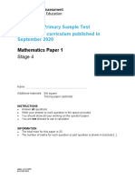 Mathematics Stage 4 Sample QN Paper 1 - 2020