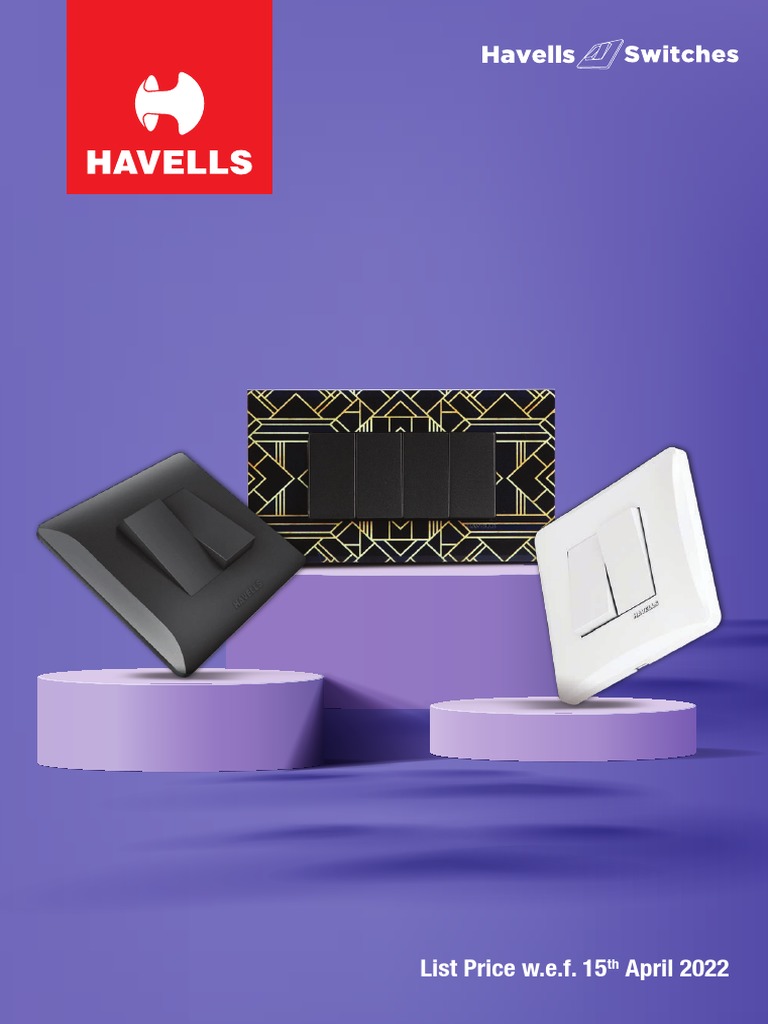 Havells Combined Switches With NDN List Price April 2022 PDF
