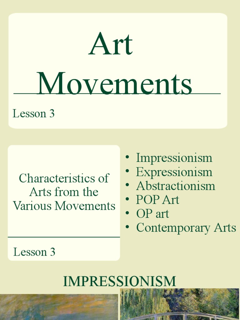 Lesson 4 - Various Art Movements - Student's | PDF | Abstract Art ...