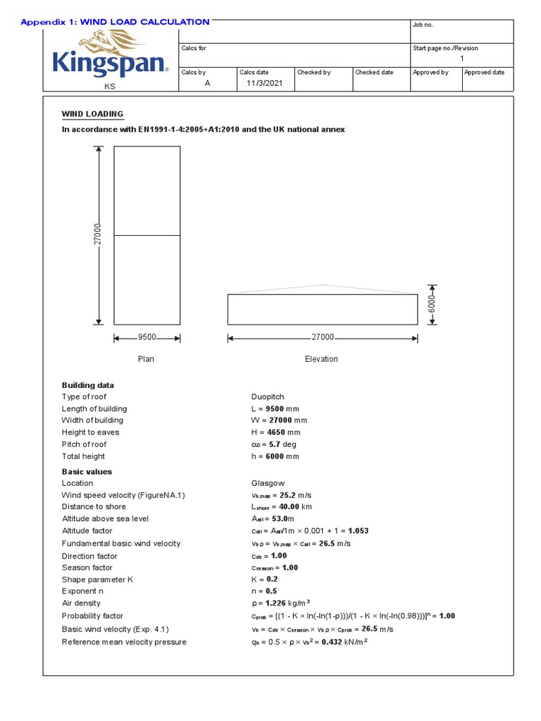 Wind Load Calculation Overview | PDF