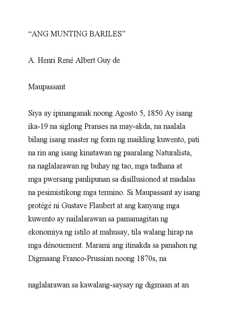 Ang Munting Bariles | PDF