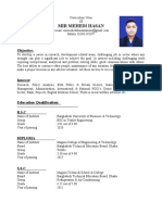 Mehedi Hasan Curriculum Vitae With Photo