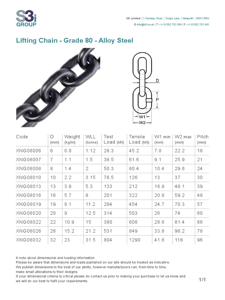 Lifting Chain g80 | PDF | Economic Sectors | Materials
