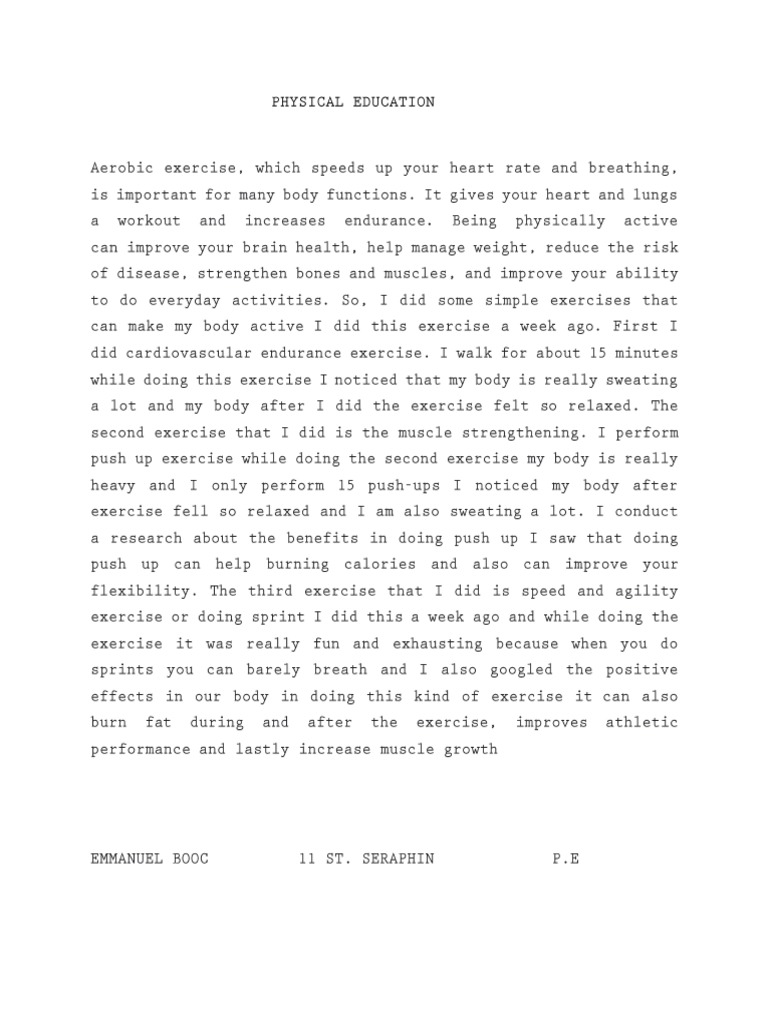 Physical Education | PDF