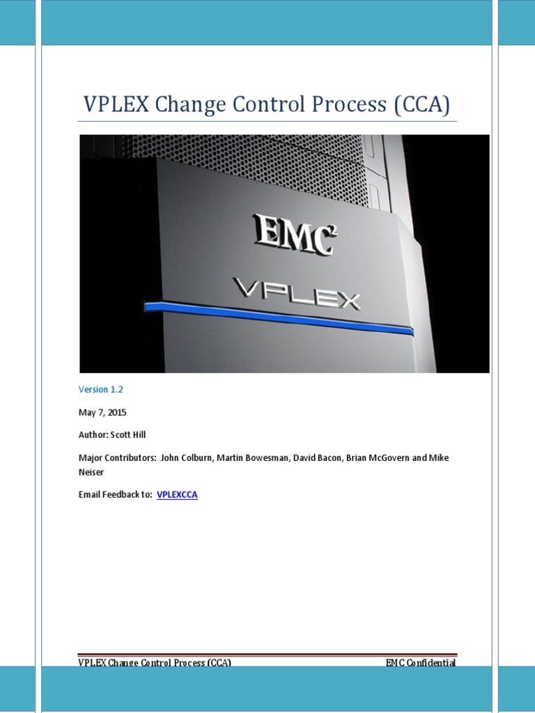VPLEX Change Control Process For CCA - V1.2-May7 - 2015 | PDF
