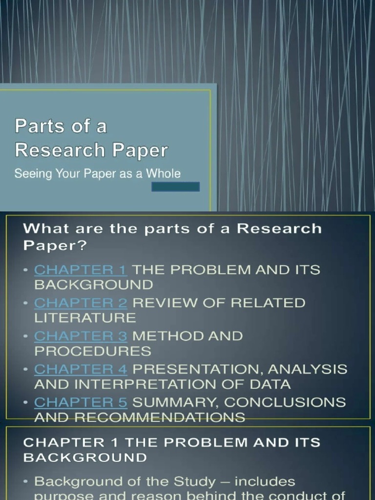 which parts of research paper contains borrowed ideas and information