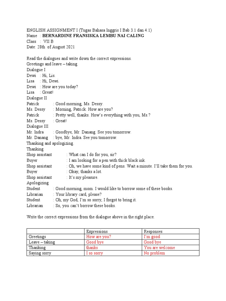 ENGLISH ASSIGNMENT I Nai Tugas | PDF