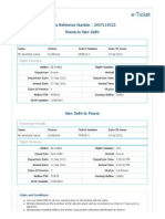 Pune Delhi Return E-Ticket