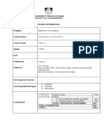 Course Outline Financial Accounting 1