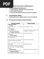 Detailed Lesson Plan in Mathematics V