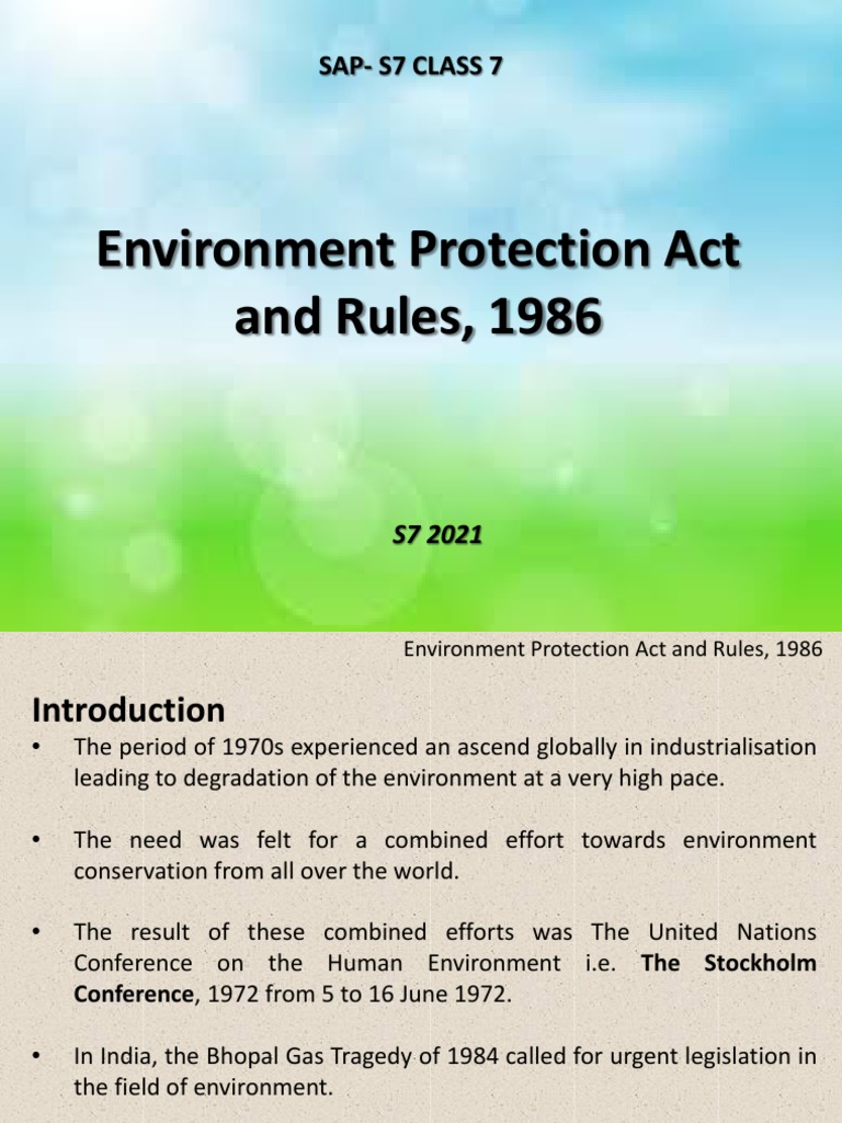 Environment Protection Act and Key Rules PDF