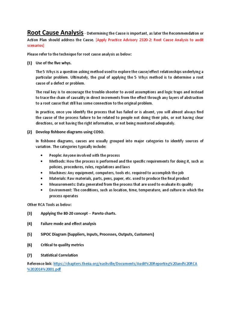 Root Cause Analysis | PDF | Risk | Business