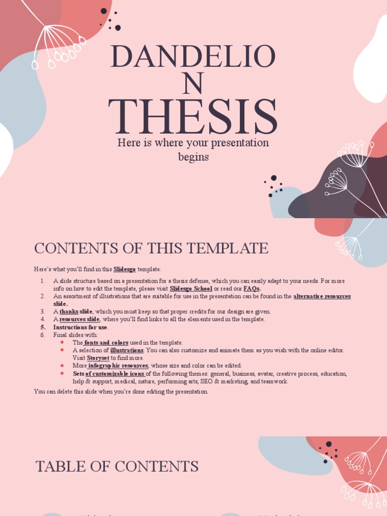Dandelion Thesis Pink Variant - by Slidesgo | PDF | Planets | Saturn