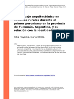 Alba Huyema, Maria Gloria (2017) - El Lenguaje Arquitectonico en Escuelas Rurales Durante El Primer Peronismo en La Provincia de Tucuman, (..)