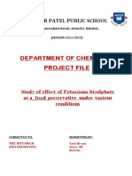 Effect of Potassium Bisulphite as a Food Preservative