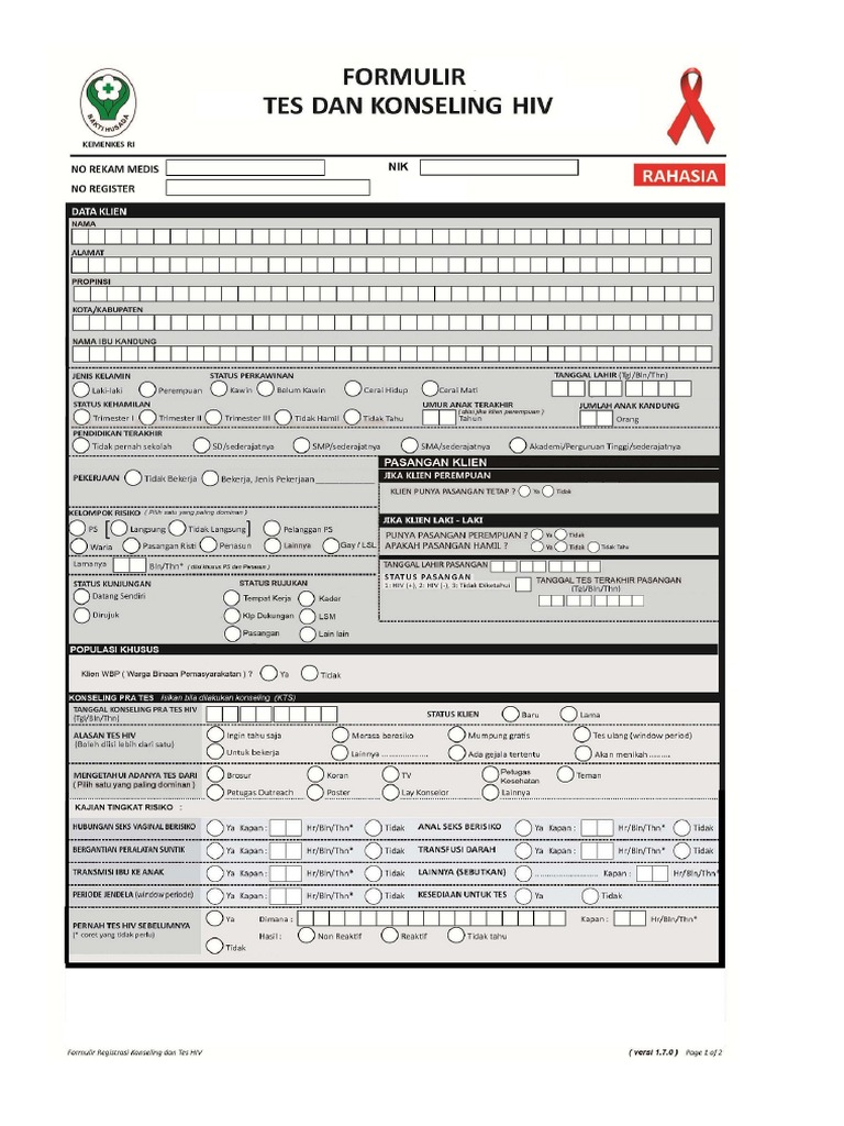 Form Konseling Dan Tes Hiv | PDF