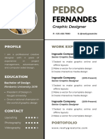Pedro Modern White and Olive Simple Resume