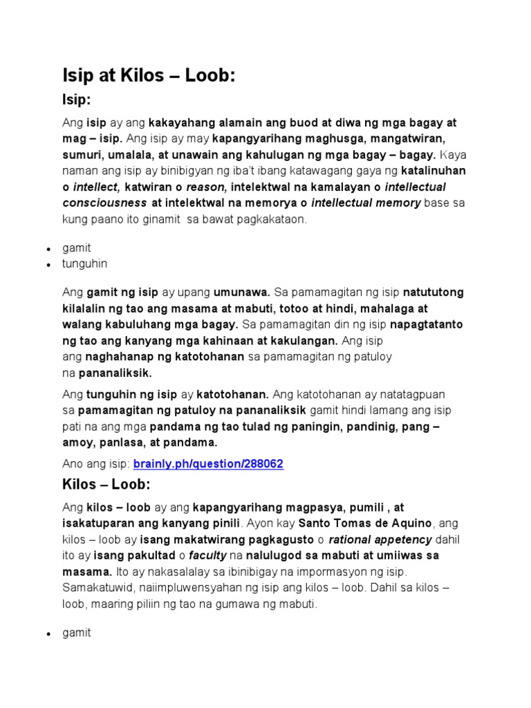 Isip at Kilos | PDF