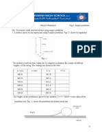 Worksheet - Simple Pendulum